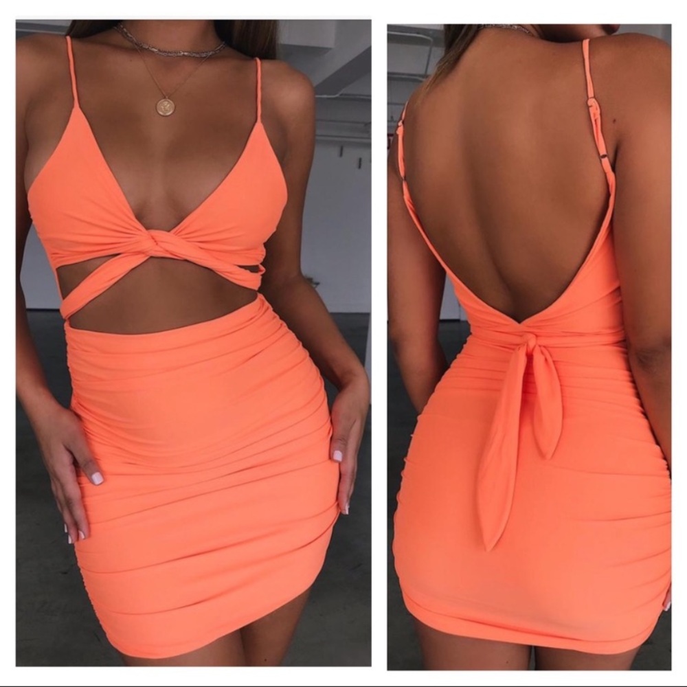 Tigermist tie front dress